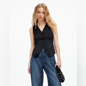 Madewell / Button-Front Vest Top in Satin / 00 / New with tags